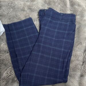 Banana Republic Navy Plaid Ankle Pants